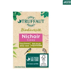 Truffaut Biodiversité TRUFFAUT BIODIVERSITÉ - Nichoir Cosy en pin naturel, mésanges - L.14.5xl.10.5xH.15.5 cm Discount