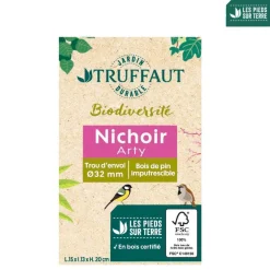 Truffaut Biodiversité TRUFFAUT BIODIVERSITÉ - Nichoir Arty pour oiseaux du jardin - L.15 x l.13 x H.20 cm