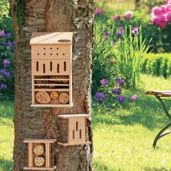 Truffaut Jardinage Écologique | - Hôtel à insectes, en bois Douglas: Tour 4 étages L21 x P12 x H38cm