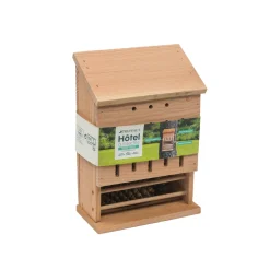 Truffaut Jardinage Écologique | - Hôtel à insectes, en bois Douglas: Tour 3 étages L21 x P12 x H30cm