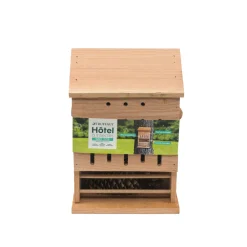 Truffaut Jardinage Écologique | - Hôtel à insectes, en bois Douglas: Tour 3 étages L21 x P12 x H30cm
