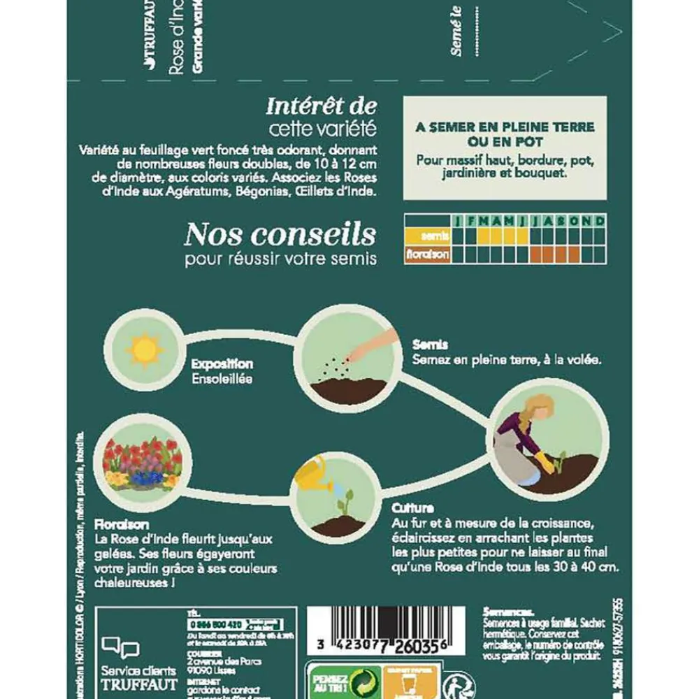 Truffaut - Rose d'Inde double grande variée : en sachet Best