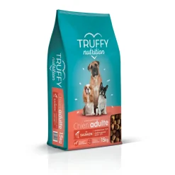 Truffy - Croquettes au saumon pour chien adulte 15kg Discount