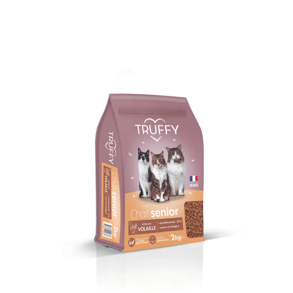 Truffy Alimentation Et Friandises | - Croquettes à la volaille pour chat senior - 2kg
