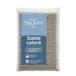 Truffy - Sable coloré pour aquarium d'eau douce gris 1Kg Hot