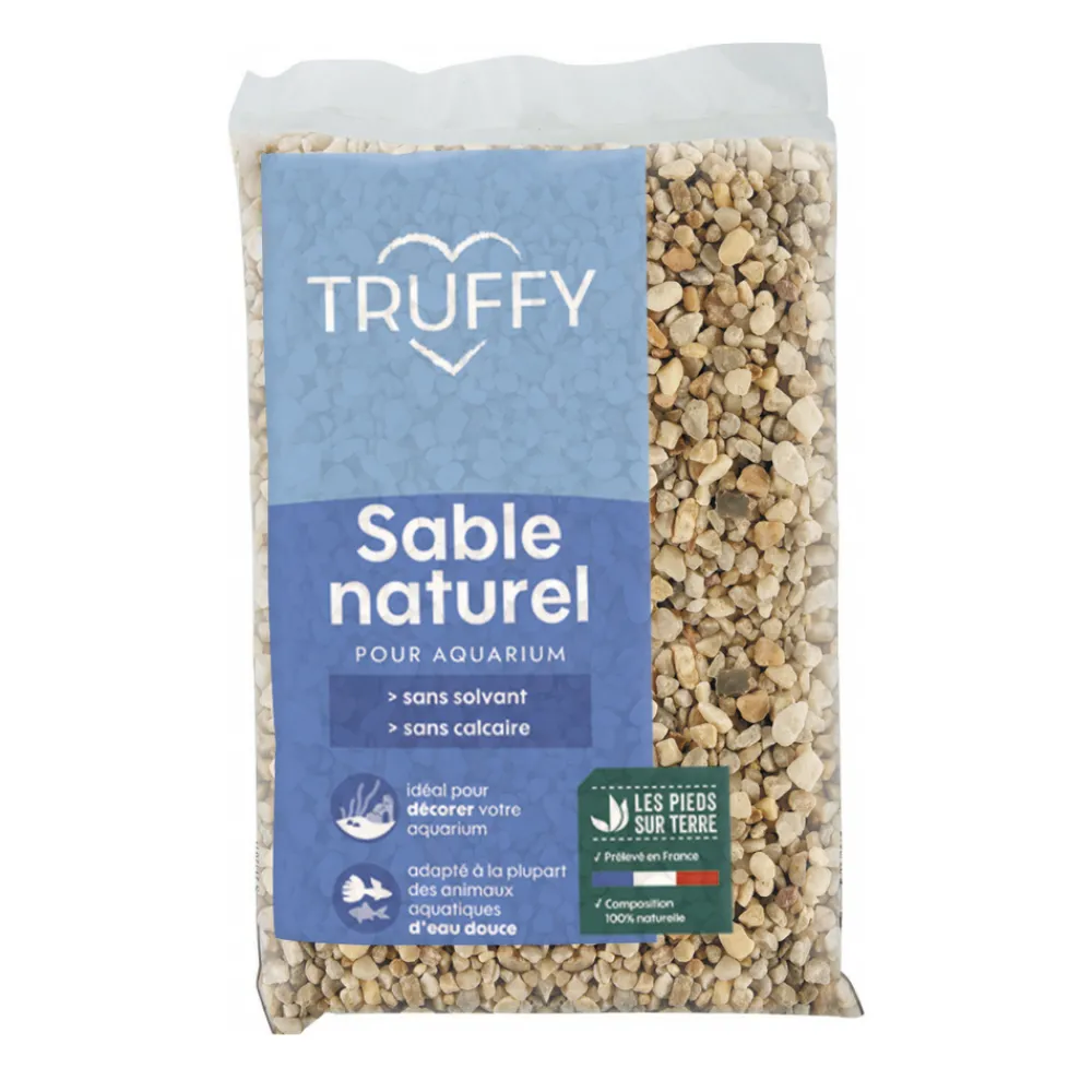 Truffy - Sable naturel pour aquarium d'eau douce gros diamètre blanc 1kg Best