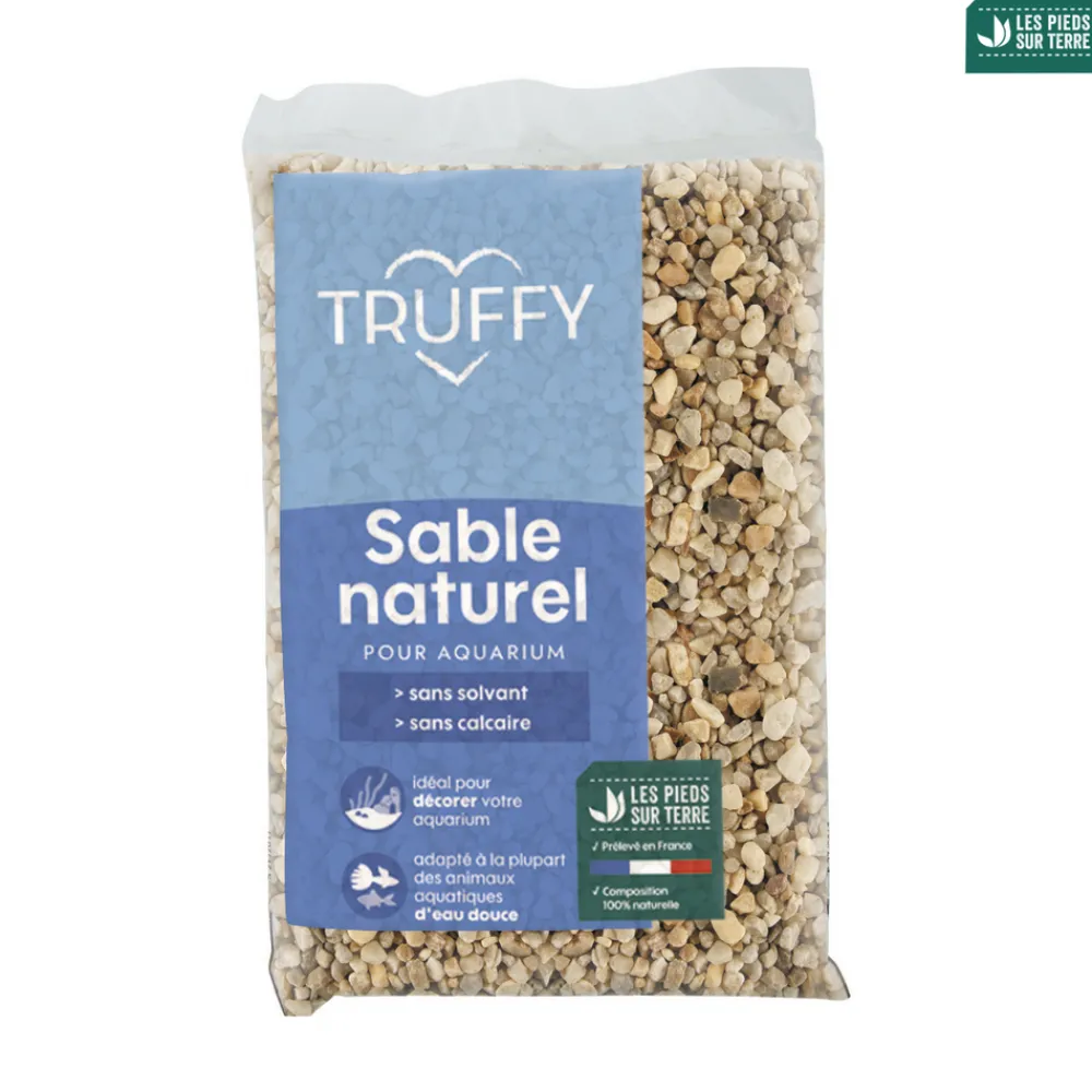 Truffy - Sable naturel pour aquarium d'eau douce gros diamètre blanc 1kg Best