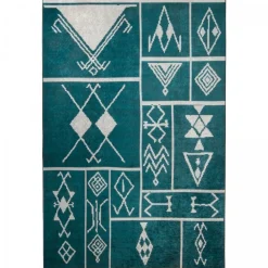 Unamourdetapis Objets De Décoration | - Tapis de chambre 160x230 lyn11 etnik vert, facile d'entretien