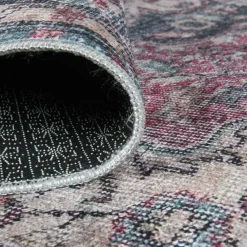 Unamourdetapis Objets De Décoration | - Tapis de cuisine 80x120 lyn11 meda 1 bordeaux, facile d'entretien