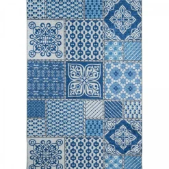 Unamourdetapis Objets De Décoration | - Tapis de cuisine 80x120 lyn11 6men bleu, facile d'entretien