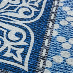 Unamourdetapis Objets De Décoration | - Tapis de cuisine 80x120 lyn11 6men bleu, facile d'entretien