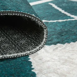 Unamourdetapis Objets De Décoration | - Tapis de cuisine 80x120 lyn11 etnik vert, facile d'entretien