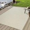 Unamourdetapis - Tapis extérieur intérieur rond ø120 lyn13 rezy aspect jute motif rond ton sur ton Best