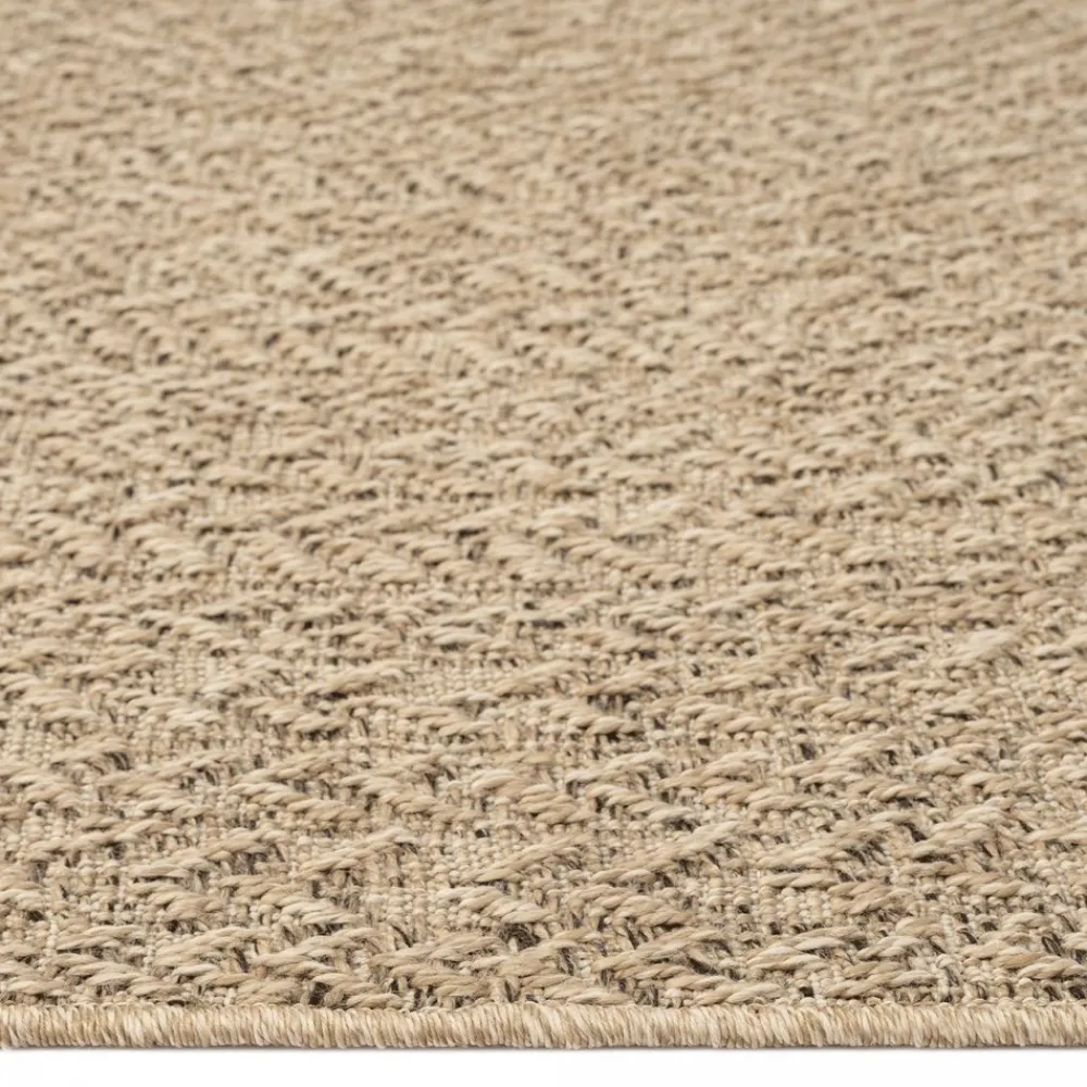 Unamourdetapis - Tapis extérieur intérieur 140x200 lyn13 rezy aspect jute motif rond ton sur ton Clearance