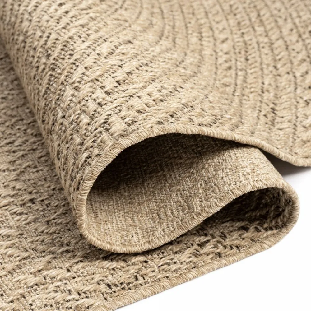 Unamourdetapis Coussins Extérieurs Et Accessoires | - Tapis extérieur intérieur 80x250 lyn13 reza aspect jute motif feuilles