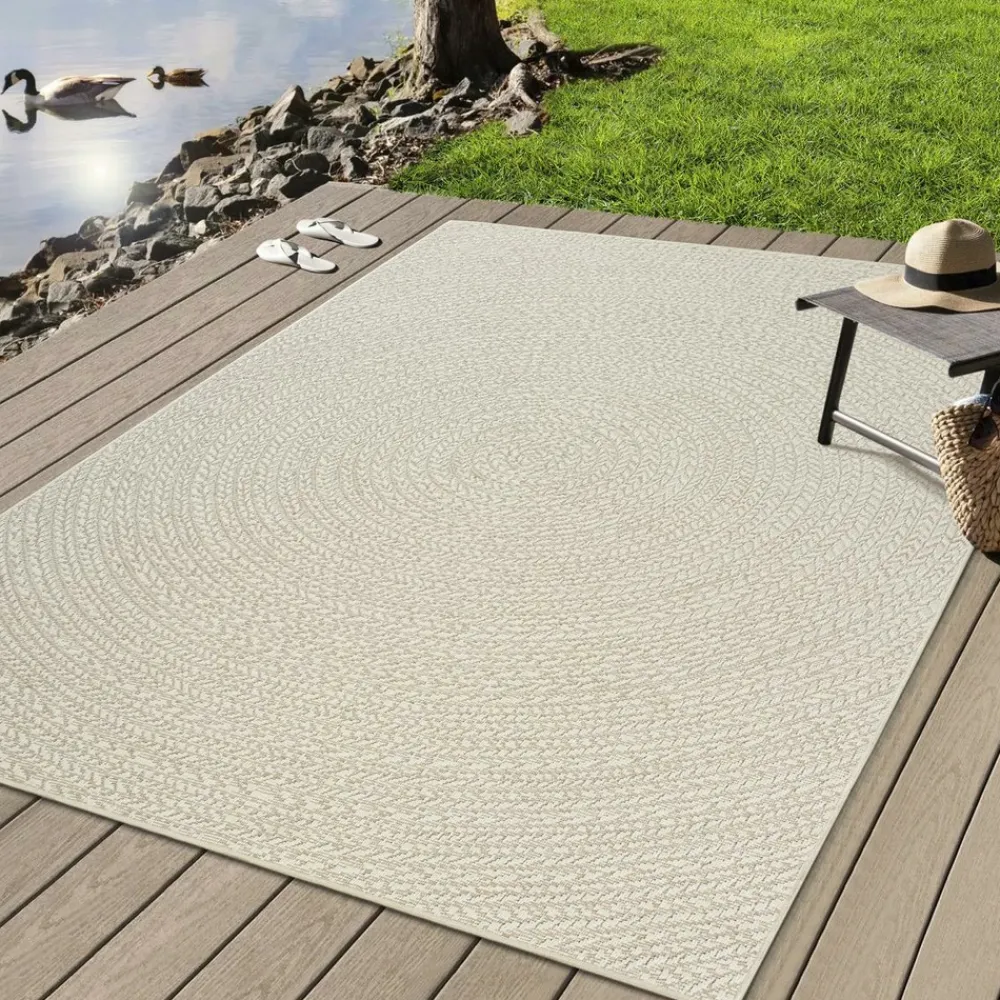 Unamourdetapis Coussins Extérieurs Et Accessoires | - Tapis extérieur intérieur 140x200 lyn13 rezy aspect jute ton sur ton