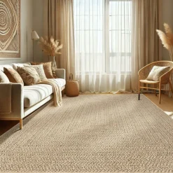 Unamourdetapis - Tapis extérieur intérieur 140x200 lyn13 rezy aspect jute ton sur ton Sale
