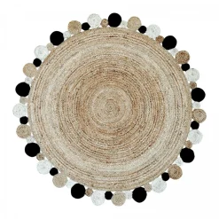 Unamourdetapis Objets De Décoration | - Tapis rond 150x150 rond jt rondi beige , tapis jute artisanal