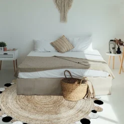 Unamourdetapis Objets De Décoration | - Tapis rond 150x150 rond jt rondi beige , tapis jute artisanal