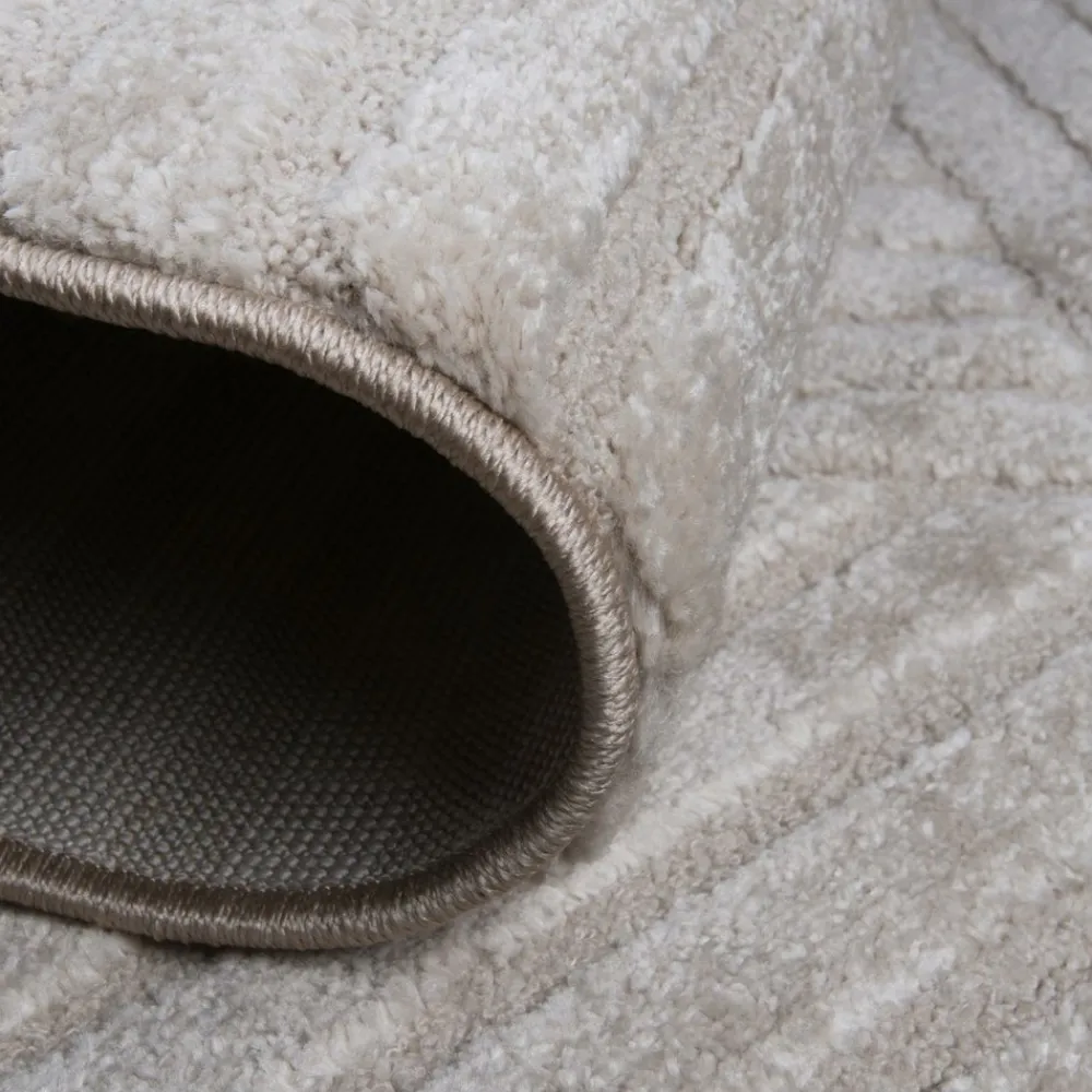 Unamourdetapis - Tapis salon 200x290 lyn9 cernan beige, tapis ton sur ton moderne Sale