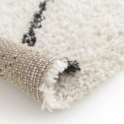 Unamourdetapis - Tapis shaggy 80x150 rectangle tissé noir et crème motif berbère croma 12 Online