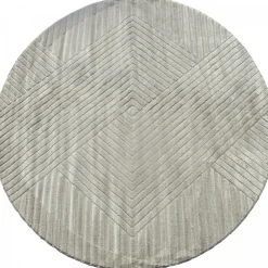 Unamourdetapis Objets De Décoration | - Très grans tapis rond de salon ø240cm lyn9 cernan beige, tapis rond ton sur ton moderne