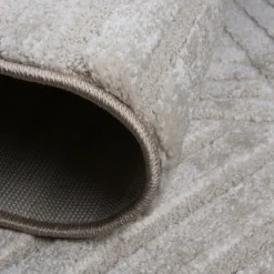 Unamourdetapis Objets De Décoration | - Très grans tapis rond de salon ø240cm lyn9 cernan beige, tapis rond ton sur ton moderne