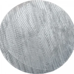 Unamourdetapis Objets De Décoration | - Très grans tapis rond de salon ø240cm lyn9 d gris, tapis rond ton sur ton moderne