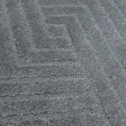 Unamourdetapis Objets De Décoration | - Très grans tapis rond de salon ø240cm lyn9 d gris, tapis rond ton sur ton moderne