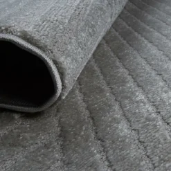 Unamourdetapis Objets De Décoration | - Très grans tapis rond de salon ø240cm lyn9 d gris, tapis rond ton sur ton moderne
