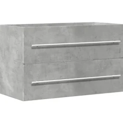 VidaXL - Armoire de lavabo gris béton 80x38,5x48 cm bois ingénierie