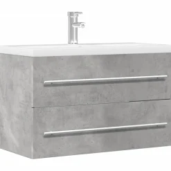 VidaXL - Armoire de lavabo gris béton 80x38,5x48 cm bois ingénierie
