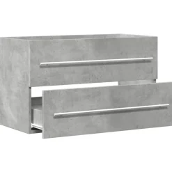 VidaXL - Armoire de lavabo gris béton 80x38,5x48 cm bois ingénierie