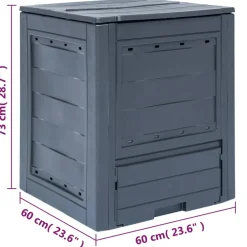 Vidaxl - Bac à compost de jardin gris 60x60x73 cm 260 l Outlet