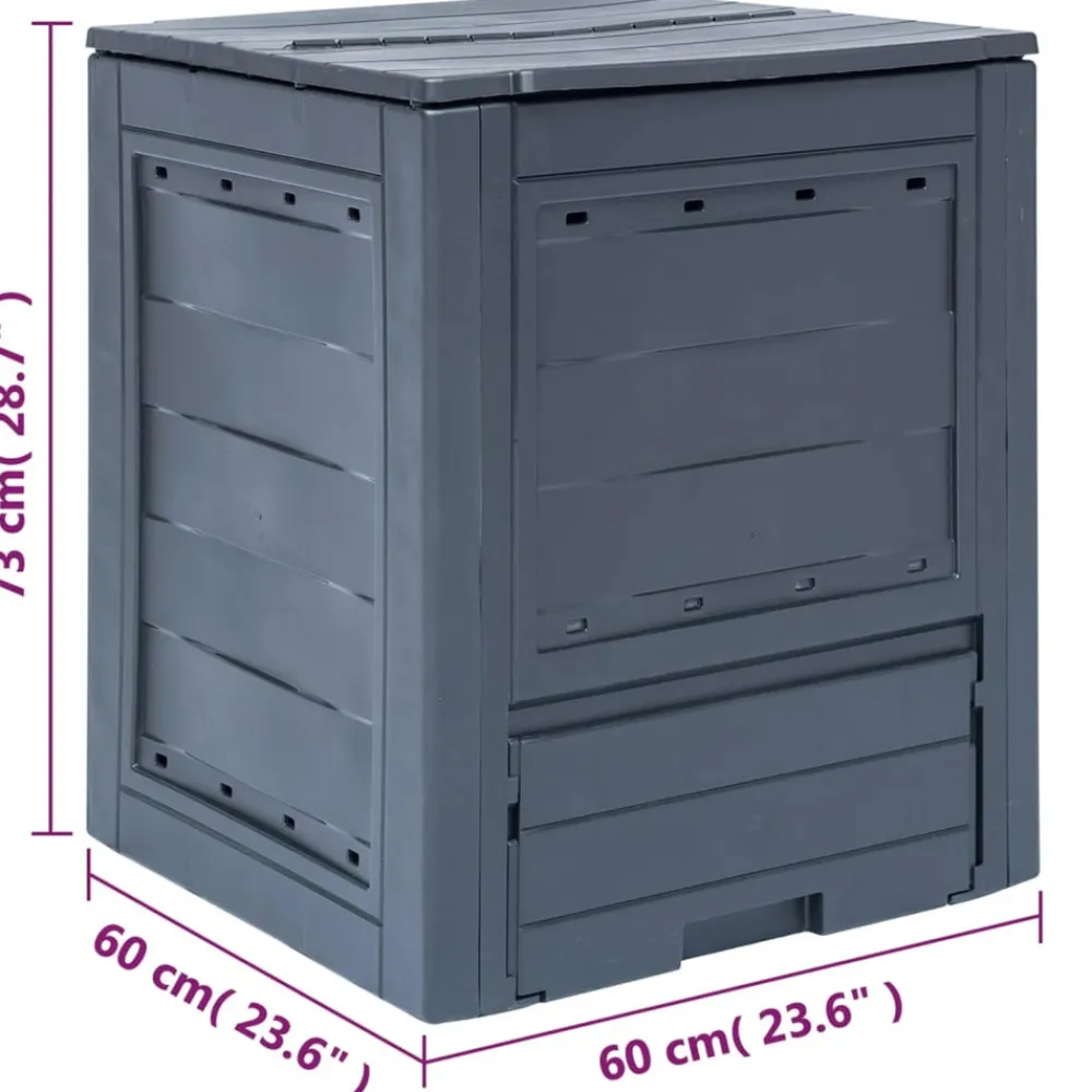 Vidaxl - Bac à compost de jardin gris 60x60x73 cm 260 l Outlet