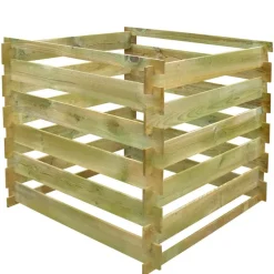 VidaXL - Bac à compost à lattes 0,54 m3 carré bois Discount