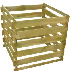VidaXL - Bac à compost à lattes 0,54 m3 carré bois Discount