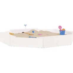 Vidaxl Jeux D'Extérieur | - Bac à sable avec sièges blanc octogone bois de pin massif