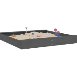 Vidaxl - Bac à sable avec sièges gris carré bois de pin massif
