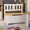 Vidaxl Mobilier Pour Enfants | - Banc de rangement pour enfants blanc et beige 60x30x55 cm mdf