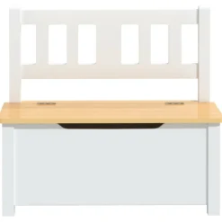 Vidaxl Mobilier Pour Enfants | - Banc de rangement pour enfants blanc et beige 60x30x55 cm mdf
