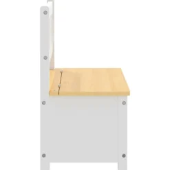 Vidaxl Mobilier Pour Enfants | - Banc de rangement pour enfants blanc et beige 60x30x55 cm mdf
