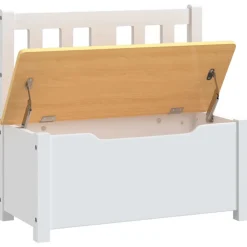 Vidaxl Mobilier Pour Enfants | - Banc de rangement pour enfants blanc et beige 60x30x55 cm mdf