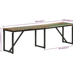 Vidaxl Mobilier D'Intérieur | - Banc 160x35x46 cm bois massif de récupération