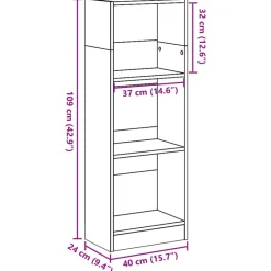Vidaxl Mobilier D'Intérieur | - Bibliothèque chêne sonoma 40x24x109 cm bois d'ingénierie