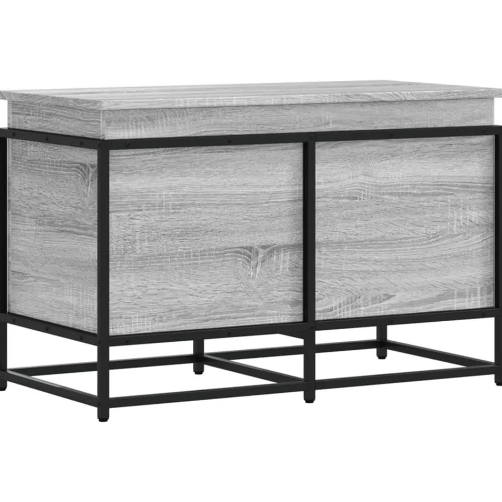 VidaXL Mobilier D'Intérieur | - Boîte de rangement avec couvercle sonoma gris bois d'ingénierie