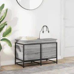 VidaXL Mobilier D'Intérieur | - Boîte de rangement avec couvercle sonoma gris bois d'ingénierie