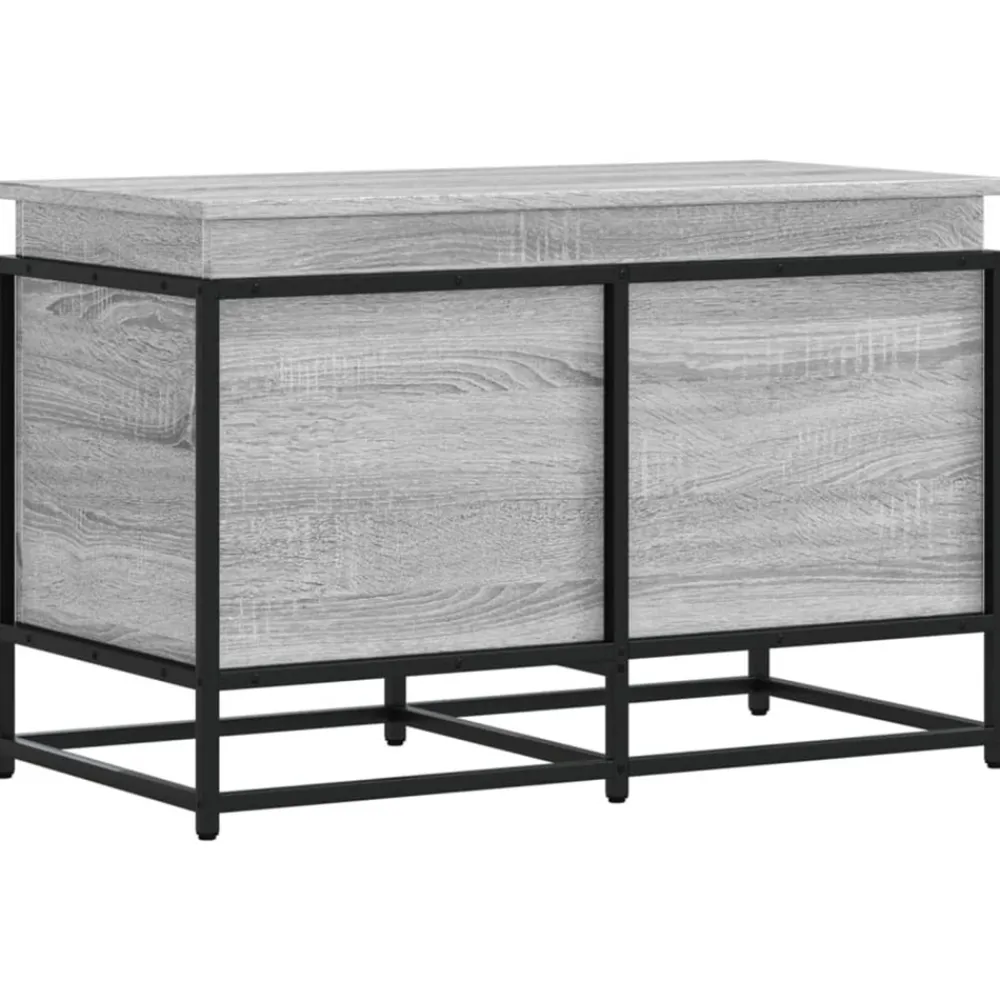 VidaXL Mobilier D'Intérieur | - Boîte de rangement avec couvercle sonoma gris bois d'ingénierie