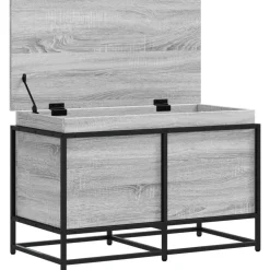 VidaXL Mobilier D'Intérieur | - Boîte de rangement avec couvercle sonoma gris bois d'ingénierie