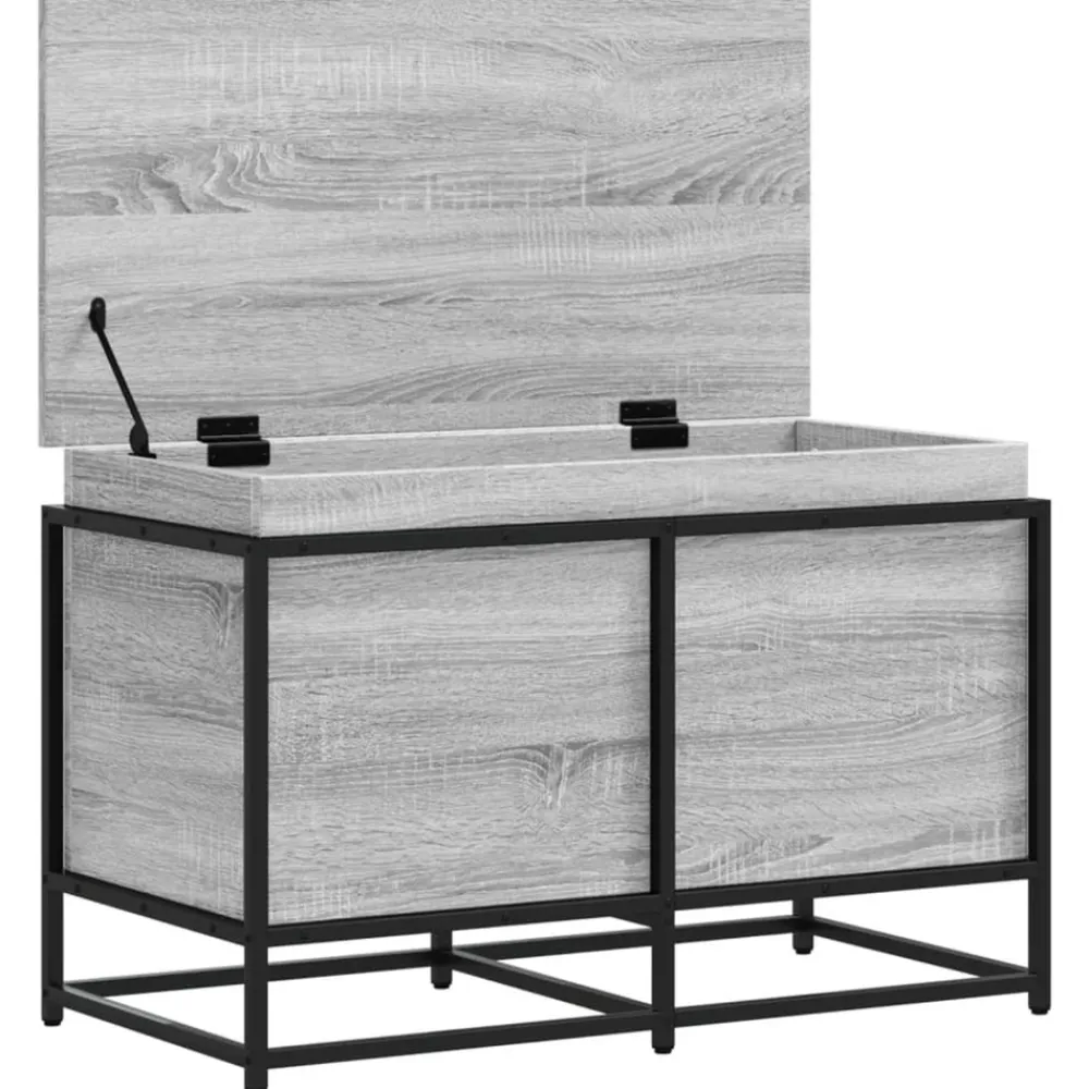 VidaXL Mobilier D'Intérieur | - Boîte de rangement avec couvercle sonoma gris bois d'ingénierie